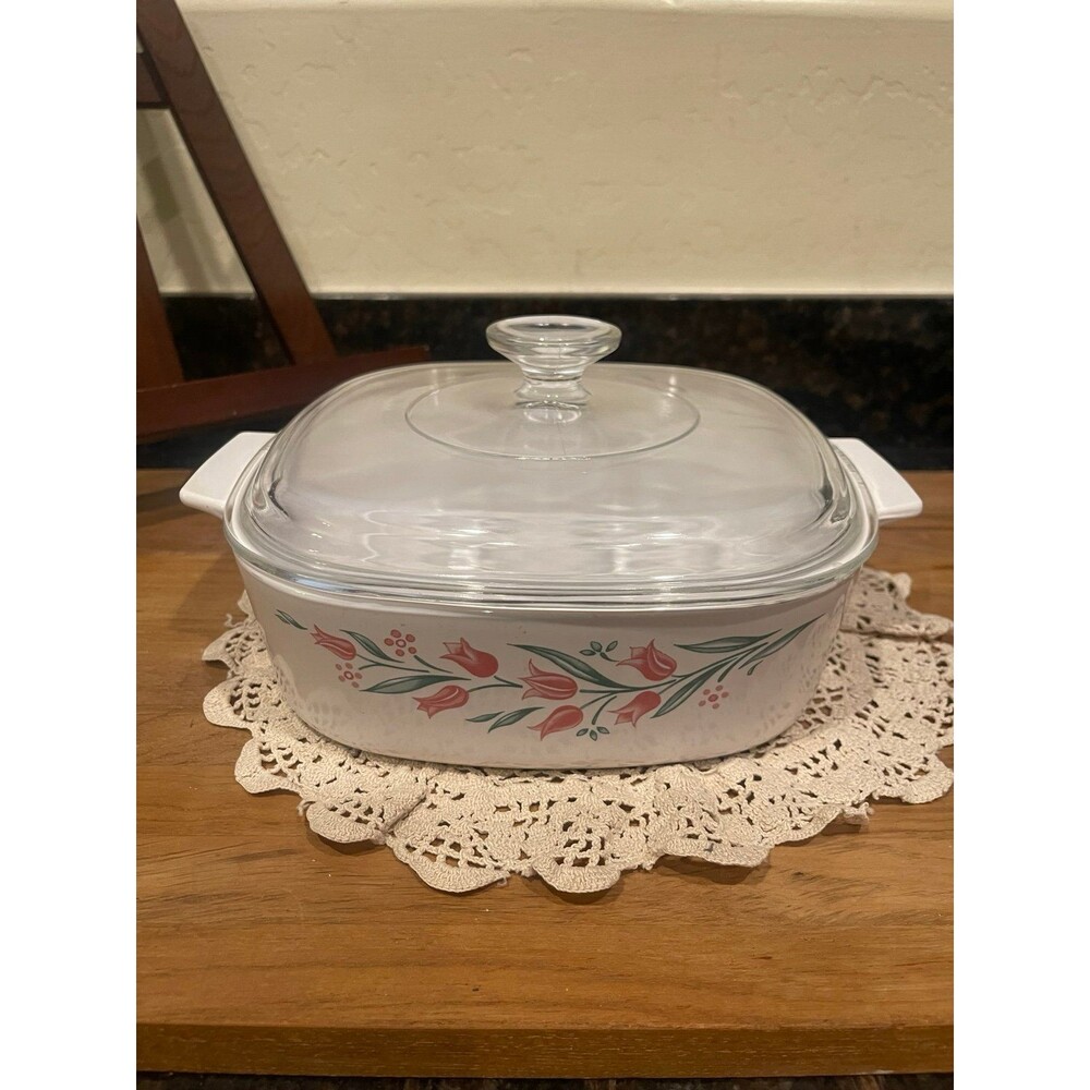 Vintage Corning Ware Rosemarie Pink Tulip A-2-B